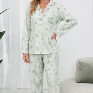 Pigiama da <span class=keywords><strong>Donna</strong></span> Autunno Inverno, Maniche Lunghe e Pantaloni Lunghi, Set Casual 2 Pezzi in Cotone, Comodo Abbigliamento da Casa per Donne - Product Image 2
