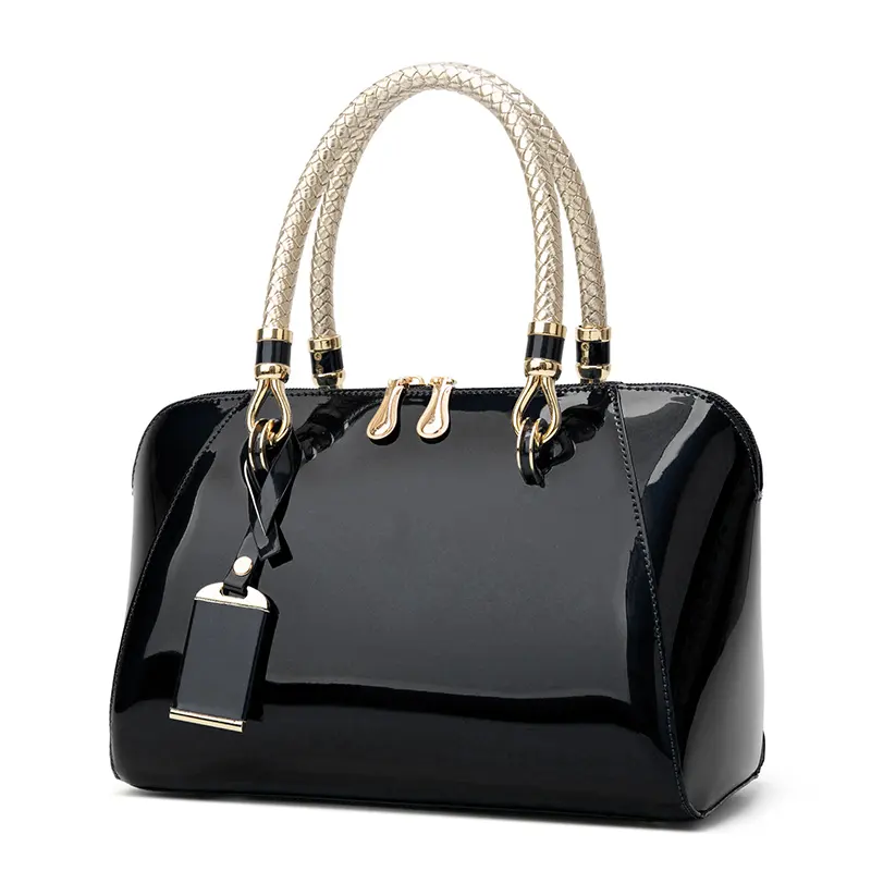 Patent Leather Women's Bag Shiny Handbag Boston Women's Bag New Simple Fashion Trend One-shoulder Diagonal