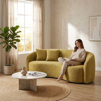 Sofá de Espuma Curvo sin Estructura de Estilo Nórdico, Sellado al Vacío, Disponible en Varios Tamaños. Ideal para espacios pequeños.