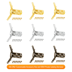 Bisagras de soporte de <span class=keywords><strong>tapa</strong></span> metálicas de alta resistencia con acabado dorado de 90 grados, herrajes de unión y fijación para cajas de madera y marcos de fotos - Product Image 2