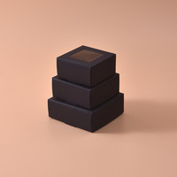 Nouvelle boîte à courrier en papier kraft la plus vendue, boîte pliante avec fenêtre, boîte cadeau artisanale pour bijoux, mini-boîte noire pour bonbons, mariages, avions