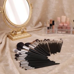 Brochas de maquillaje de pelo animal con mango de madera Cangzhou <span class=keywords><strong>para</strong></span> rostro, polvos sueltos, contorno y delineador de <span class=keywords><strong>ojos</strong></span> - Herramientas de belleza - Product Image 3