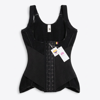 Gilet gainant intégral pour femme, corset à bretelles réglables, 21 baleines en acier flexibles, fermeture à 3 niveaux à agrafes, bande élastique en V