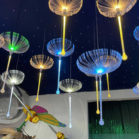 Lampe méduse extérieure étanche, lumière décorative colorée pour plafond de mariage, paysage lumineux en fibre optique, pissenlit