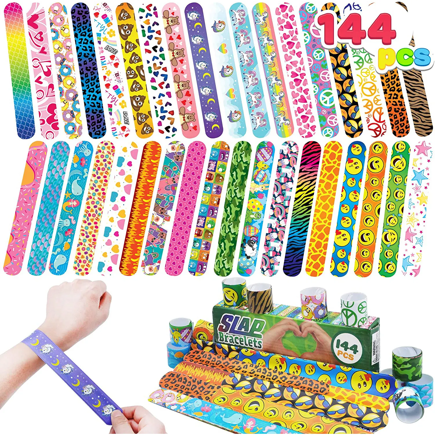 Nicro Custom Dinosaur Mermaid Party Favors Promotional Present Cartoon Slap Bracelets Slap Clap Wrist Bands For Kids Adults