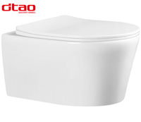Toilette murale moderne en céramique blanche avec système de chasse d'eau à double fonction et économie d'eau, fabriquée en Chine