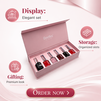 Caja de Regalo Magnética Rosa Mate de Lujo con Tapa Abatible, Inserto de Espuma, Logotipo Personalizado, Embalaje de Cartón Rígido, Doble Apertura, para Cosméticos, Gel de Uñas