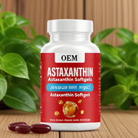 Huile d'astaxanthine OEM 8mg en gélules souples végétaliennes antioxydantes, 60/120 unités pour marque privée - Soutien immunitaire et énergétique pour adultes