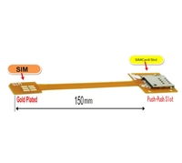 Personalizado 3G 4G 4 en 1 dual sim fpcb multi extender mini tarjeta SIM FPC cable con ranura Push-push 15cm