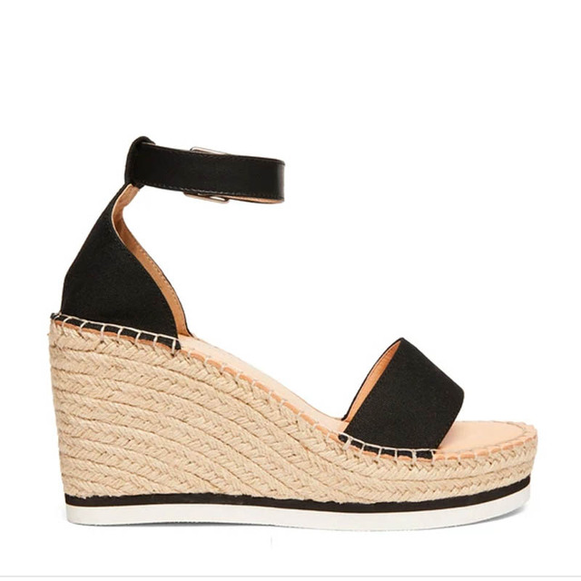 New Design Women Summer Shoes Open Toe Espadrilles Sandals Jute Wedge Platform Women Sandals
