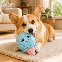 Jouet à mâcher pour chien Famipet : Nouveau design crème glacée, durable, 2-en-1, avec balle couineuse à picots cachés