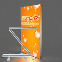 Boîte à lumière portable et rétractable pour événements intérieurs, support d'affichage LED rétractable avec sac Oxford pour salons professionnels