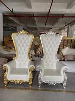 Chaises de trône royales traditionnelles en bois massif de luxe pour la maison, le bureau et le salon
