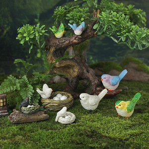 Resin Bird Nest Ornament With <b>Eggs</b> Tree Mount Garden Bonsai <b>Decoration</b> Handmade Painted Miniature Landscape Accessory - Product Image 2