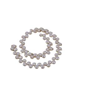 Perles de perles naturelles blanches de 7-8 mm, perles en forme de pain roulées sur le côté à 28 trous et collier semi-fini à 37 trous pour la fabrication de bijoux faits main - Product Image 5