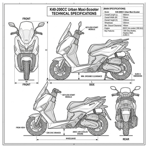 YABEN <span class=keywords><strong>Nueva</strong></span> Versión Motocicleta de 200cc con Certificación EPA, Cilindro Único, EFI, Frenos de Disco CBS, Neumáticos Todoterreno de 12 Pulgadas - Product Image 3