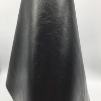 Tissu en cuir PU noir imperméable personnalisé sans PFAS, tissu en similicuir pour vêtements, tissu en cuir synthétique
