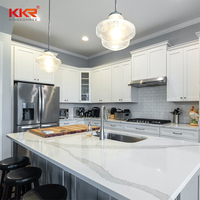 KKR haut de gamme personnaliser pierre artificielle Texture de marbre Surface solide vanité Top comptoir de cuisine