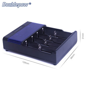 Doublepow ชาร์จแบตเตอรี่สมาร์ทยูเอสบีแบบพกพาได้4ช่องชาร์จแบตเตอรี่ AA AAA 1.2V Ni-mh <span class=keywords><strong>NiCd</strong></span> 3.7V Li-ion พร้อมจอแสดงผล LED อิสระ - Product Image 2