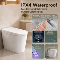 Vente en gros usine WC intelligent avec bidet, à poser au sol, siphon en P carré, écoulement latéral gauche ou droit personnalisé pour projets de condos et d'hôtels