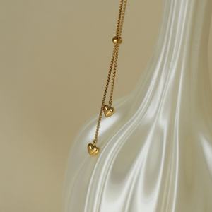 Elegante Collar Coreano de Acero Inoxidable con Colgante, Collar Largo con Borlas de Oro Sólido de 14K para Mujeres y Niñas - Product Image 4