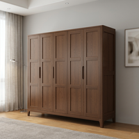 Armoire moderne en bois massif, style Shaker, autoportante, avec portes battantes, pour chambre à coucher, grande capacité, durable, gain de place, minimaliste
