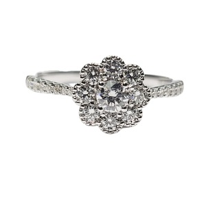 Hong Kong Supplier Jewellery Great Offer High Quality 18k Solid White Gold Real Diamond Cluster Wedding Rings Classic Pave - Product Image 1