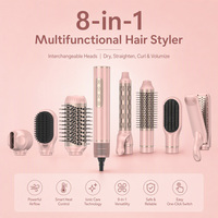 XBH Professional 8 in 1 Salon Hair Styler Pengering Rambut Berkecepatan Tinggi Sisir Pelurus Sikat Pengering Rambut Alat Penata Rambut