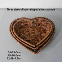 Ensemble de paniers de rangement en rotin naturel tressé à la main, plateau à fruits ovale à bord ondulé, panier de service décoratif en osier pour le pain, cuisine et maison
