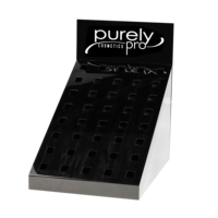 Impression Logo Acrylique Cosmétiques Présentoir Noir Perspex Fard À Paupières Palette Surligneur Palette Maquillage Show Rack