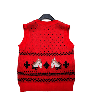 Camiseta sin mangas de punto estilo nórdico vintage para mujer, chaleco de punto con cuello en V, uso diario - Product Image 2