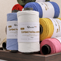 2mm 100% Cotton Eco-Friendly Ring Spun Rope Braid Yarn DIY Crochet Hand Knitting Embroidery Sewing Fancy Texturized Yarn