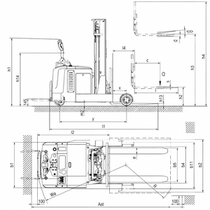 Montacargas Eléctrico Retráctil de 2000 kg, con Plataforma para Operador, Altura de Elevación de 3000 mm, Equipo de Manejo de Materiales para Almacenes con Pasillos Estrechos - Product Image 2