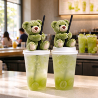 Ours en peluche décoratif pour tasse, en coton PP doux, jouet ours assis Kawaii pour tasses à café, lait, thé, présentation en magasin et cadeau souvenir