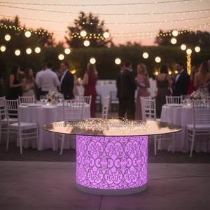 Mesa de Banquete Redonda Iluminada con Luces LED RGB de 5 Pies, 8 Pies y 72 Pulgadas para Bodas y Eventos en Hoteles - Product Image 2