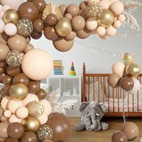 150 pièces ballons bruns guirlande arc Kit 18 "12" 10 "marron Nude Blush Tan neutre Beige or ballons pour Woodland ours en peluche bébé