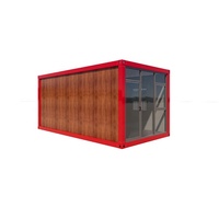 Maison conteneur préfabriquée modulaire de luxe moderne à grain de bois et structure en acier, 20ft 40ft, pour hôtel, hôtel de villégiature, boutique, bureau, entrepôt