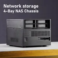 Boîtier de serveur domestique en métal MicroATX de taille moyenne, châssis de stockage à 4 baies avec échange à chaud, boîtier NAS rétro avec prise en charge de l'alimentation SFX FLEX