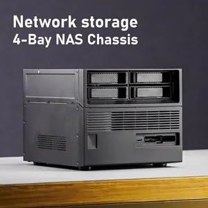 Mid-Tower MicroATX Metal Home Server Behuizing 4-Bay Hot Swap Opslag Chassis Retro NAS Enclosure met SFX FLEX PSU Ondersteuning - Product Image 6