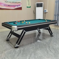 Table de billard 7FT pour usage domestique, avec pieds en fer, style chinois-américain, pour le billard à l'australienne, avec tissu bleu-vert, pour adultes