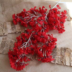 Di alta qualità 4 forchette fiori di ciliegio di seta bella autunno <span class=keywords><strong>colore</strong></span> fresco soffitto di nozze strada fiori artificiali Made in China - Product Image 4