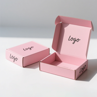 Cajas de papel de envío corrugadas rosas de lámina UV mate moderna con logotipo personalizado para ropa de cuidado de la piel y embalaje de sushi