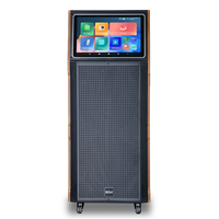 Haut-parleur de cinéma maison portable à double écran tactile de 12 pouces RGB LED BT sans fil USB WIFI Microphone intégré Batterie d'écran