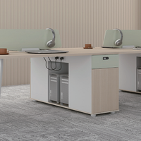 Meubles de bureau commerciaux modernes en gros quatre personnes personnel ordinateur cabine poste de travail bureaux extensible panneau de mélamine