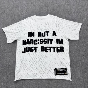 T-Shirt Personalizzata con Ricamo in Ciniglia - Maglietta Bianca a <span class=keywords><strong>Pois</strong></span> per Uomo e Donna - Product Image 1