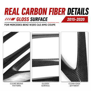 Aérations latérales de garde-boue en fibre de carbone véritable ZESON pour Mercedes-Benz Classe C W205 C63 Coupé Berline Gauche Droite 2015-2021 - Product Image 4