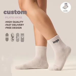 Customized Embroidered <b>Socks</b> with Anti-slip Design Thick and Warm Pilates Exercise <b>Socks</b> Comfortable and Durable - Product Image 1