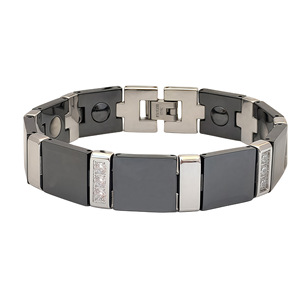 Bracelet en céramique plaqué <span class=keywords><strong>or</strong></span> avec zircon incrusté pour homme, réglable, en acier inoxydable, <span class=keywords><strong>bijoux</strong></span> de luxe à la mode, en stock - Product Image 5