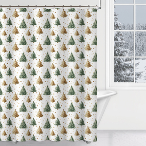 Vente chaude moderne coloré arbre de noël <span class=keywords><strong>rideau</strong></span> de douche hiver noël vacances décoratif salle de bain baignoires <span class=keywords><strong>tissu</strong></span> étanche à l'eau - Product Image 1