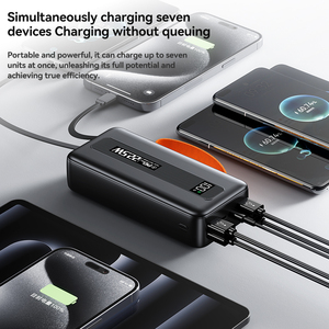 พาวเวอร์แบงค์ขนาดใหญ่ 30000mAh พร้อมโลโก้สั่งทำ หน้าจอ LED รองรับ QC3.0 PD 22.5W ชาร์จเร็ว สายชาร์จ ไฟฉาย ที่จับ USB Micro USB สำหรับมือถือ - Product Image 5